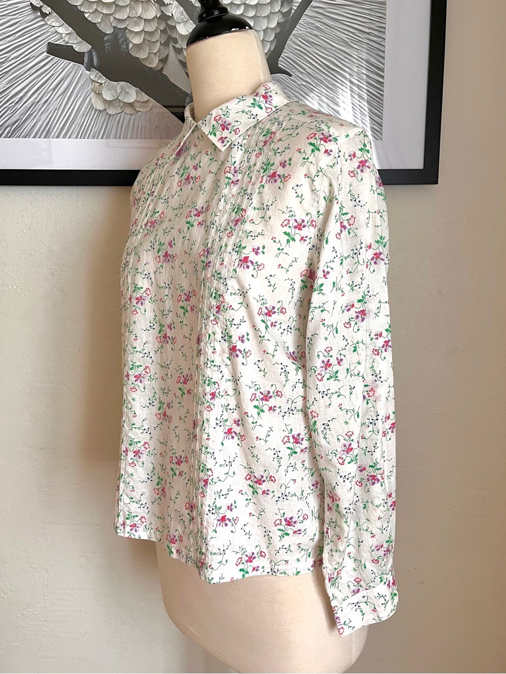 Vintage Land’s End 100% Cotton Floral Print Shirt